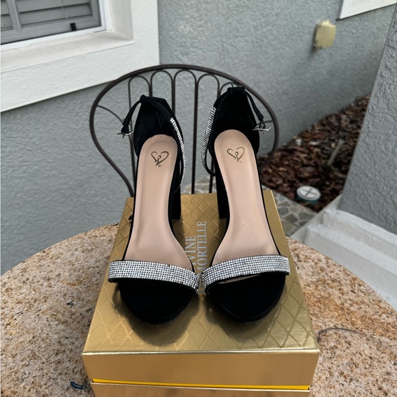 Black Rhinestone Heels - Picture 2 of 5